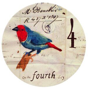 Williams Sonoma 12 Day's of Christmas Salad Plate - Four Calling Birds